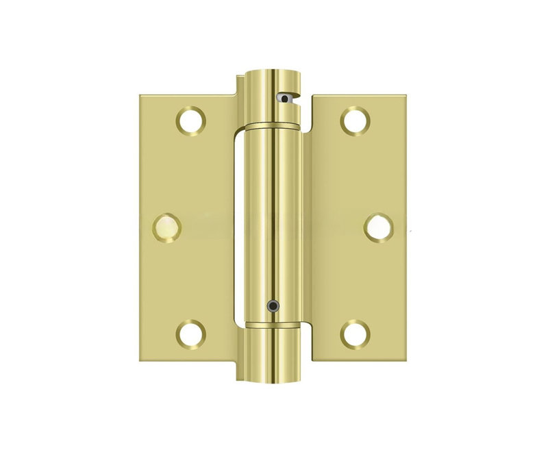 Charnière à ressort Deltana DSH35U3 3 1/2 po x 3 1/2 po; Finition laiton brillant, Laiton poli