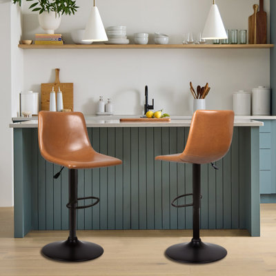 Ensemble de 2 tabourets de bar pivotants Halima Rockel