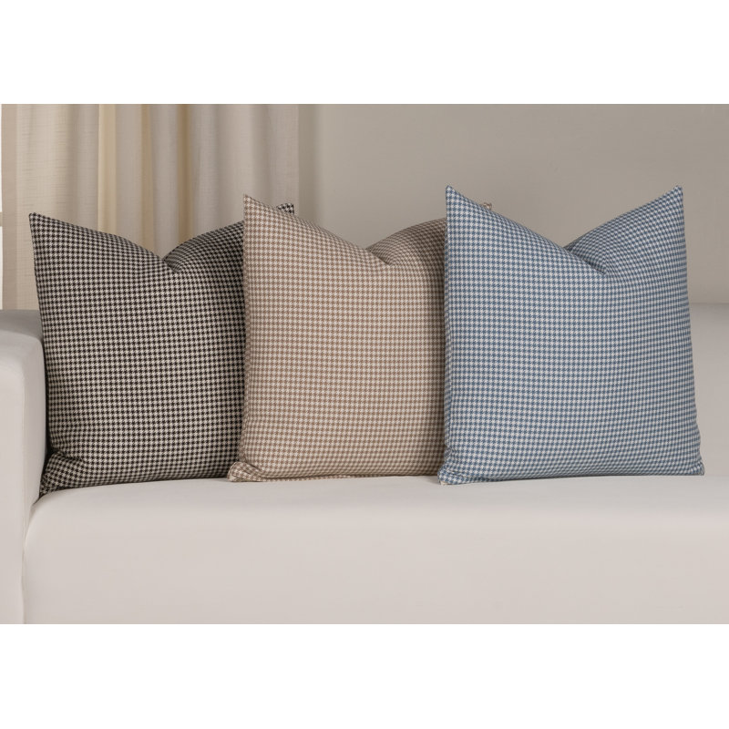 Coussin 100% coton Magnolia Home Fashions, Pied-de-poule noir, Polyester, H 18 po x l 18 po