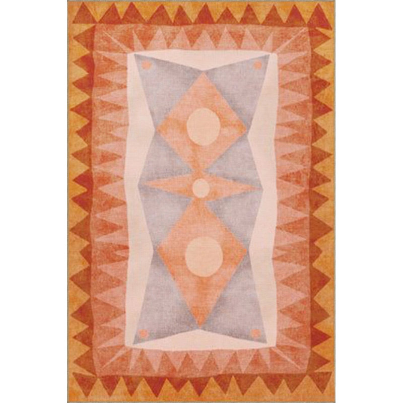 Tapis tissé lavable à motif orange moderne Modern, Rectangle 2 pi 4 po x 4 pi