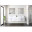Meuble-lavabo double blanc brillant l 80 po x P 22 po avec plateau en marbre de Carrare-1539486408