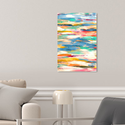 " Abstract Blue/Yellow/White Bayou " by Oliver Gal Painting Print