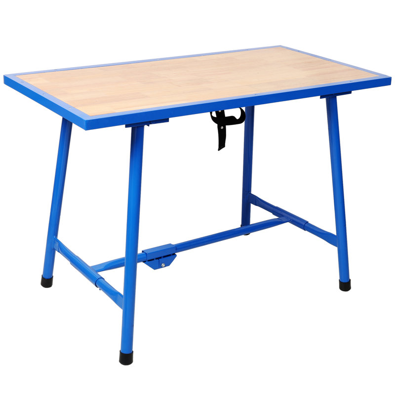 Banc de travail pliable, banc pour outils d'atelier, table d'assemblage de table de montage, capacité de charge de 660 lb, pour atelier, garage, bleu