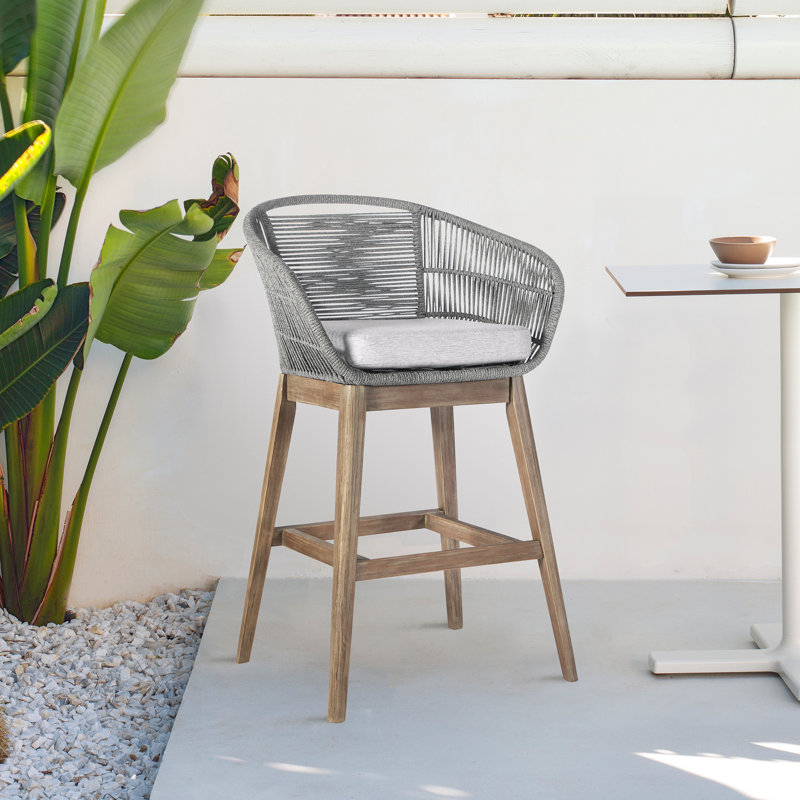 Tabouret de bar à hauteur de comptoir Rigney, Brun, 26"