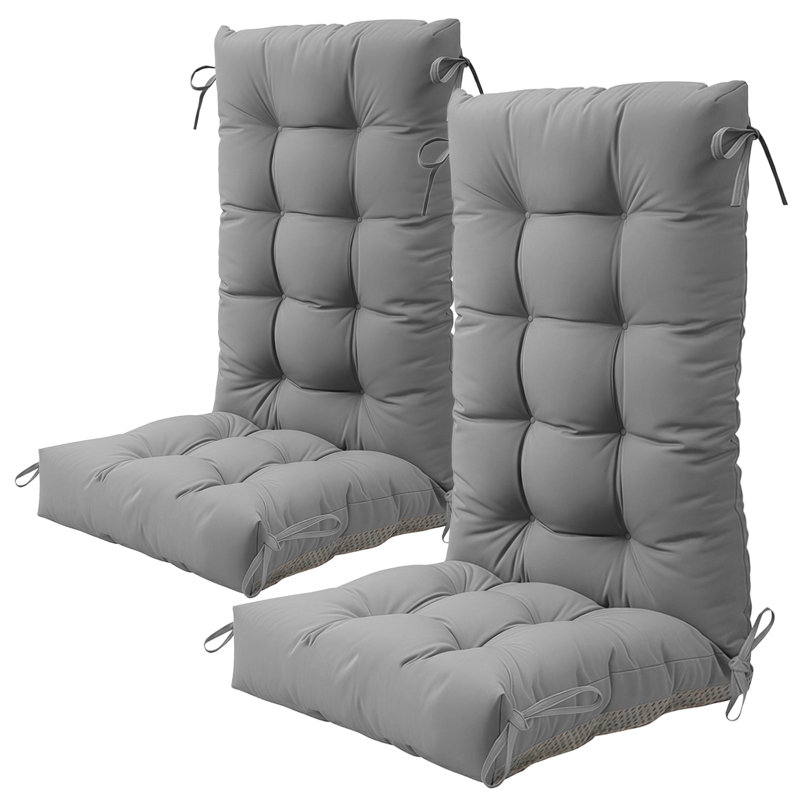 Coussin de siège / dossier Adirondack pour l'extérieur / intérieur 5 po avec attaches, Gris