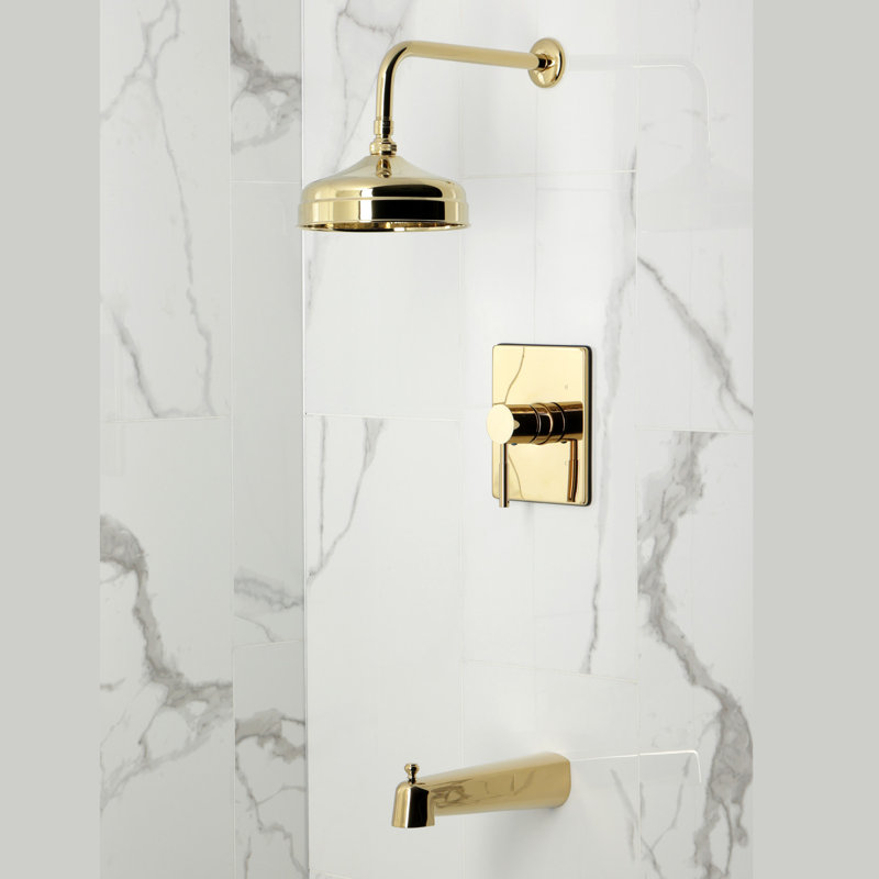 Kingston Brass Concord Single-Handle Pressure Balanced Tub And Shower Faucet, Polished Brass