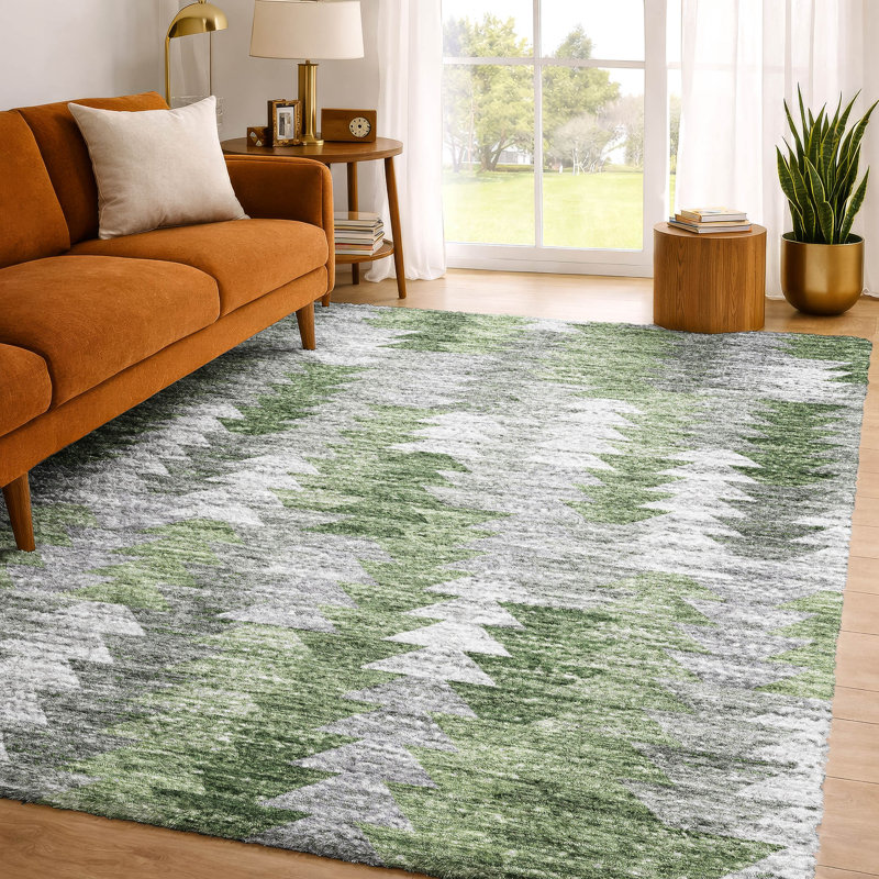 Tapis à poil long de qualité supérieure lavable à la machine ADS632, Green, 10' x 14'