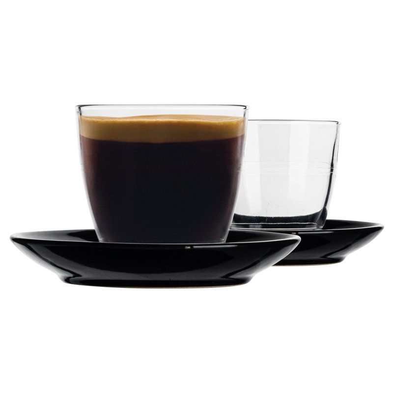 Duralex - Gigogne Mismatched Coffee Cup & Saucer - 220ml, Black