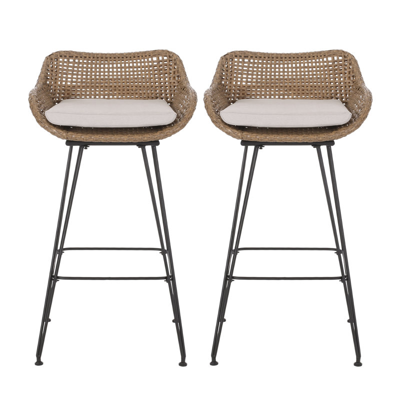 29,25 po d'extérieur brun avec coussins beiges, en 2. PE et fer, eau, moderne Joy Iron 2, coussin.. Coussins d'eau. Conception élégante. 21,5 po x 23,53 po x P 38,50 H. Assemblage requis