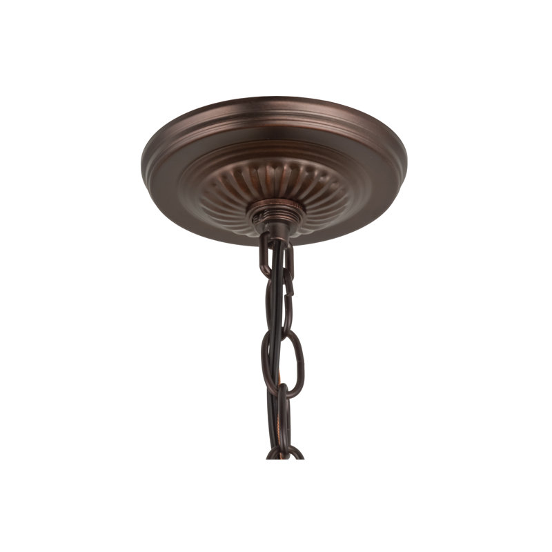 Greenbriar Oak 7 - Light Glass Chandelier