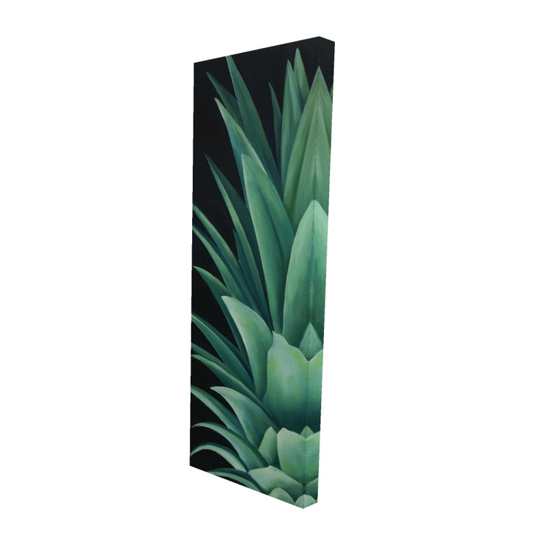 Cuisine botanique sur toile - Feuilles d'ananas, H 48 po x l 16 po