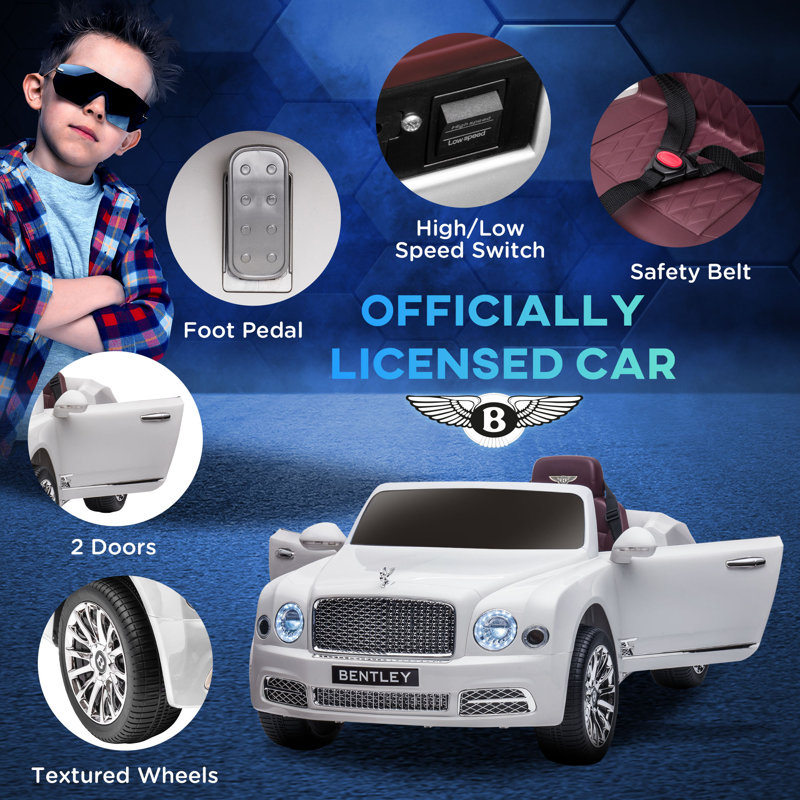Damm Isabelle & Max 12V 1 Seater All-Terrain Vehicles Battery Powered Ride On with Remote Control, White