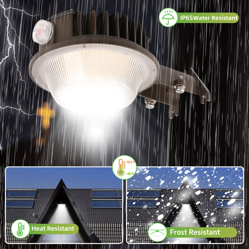 Pinegreen Matte Brown LED Dusk-to-Dawn Outdoor Floodlight