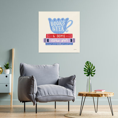 Contemporary Bookish Iv With Blue Book Art