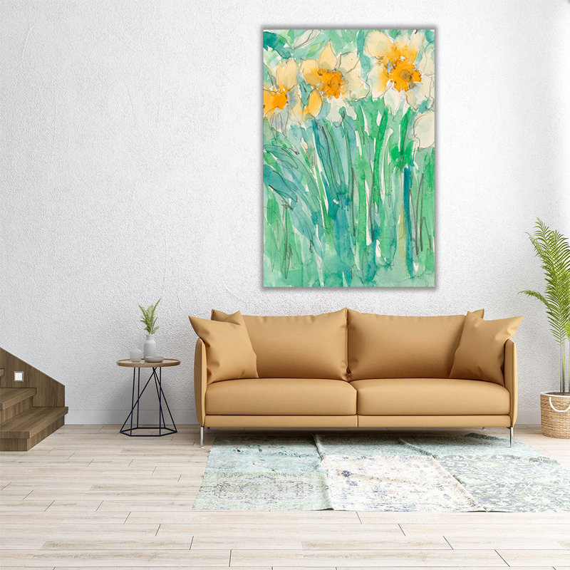 Daffodils Stems I - reproduction d'art sur toile, H 48 po x l 32 po