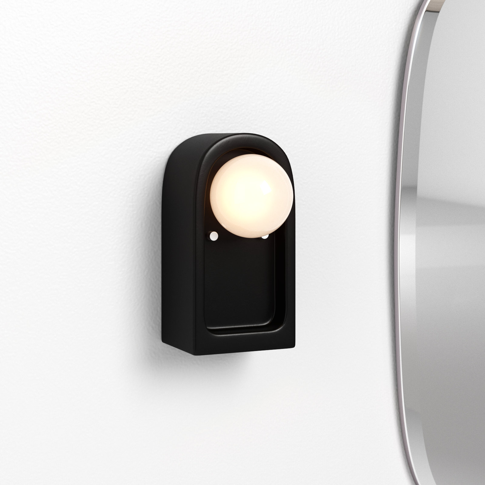 Rosalino Single Light Ceramic Sconce, Carbon Matte Black