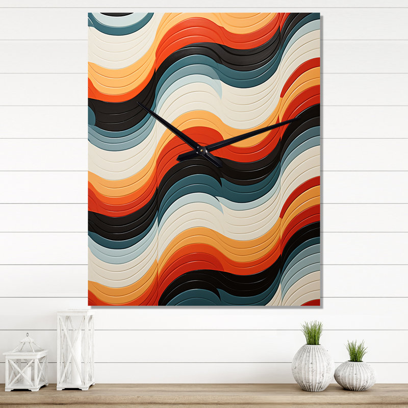 Jelicia - Horloge murale Mid-Century abstraite, Moyen
