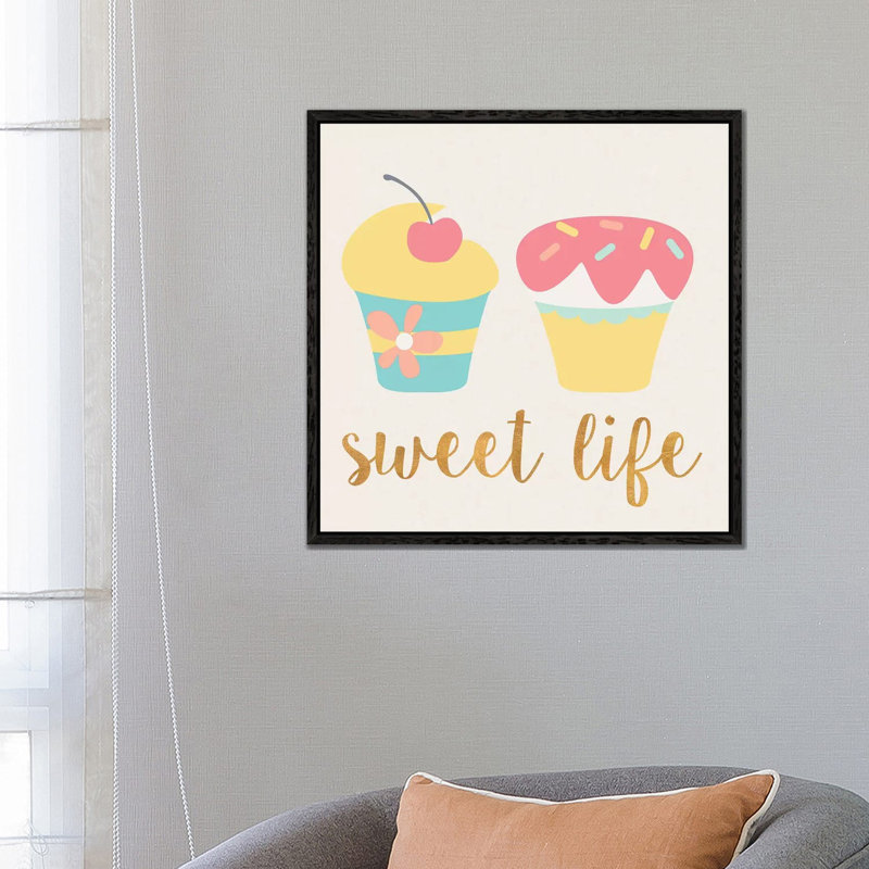 Cupcakes I by SD Graphics Studio - Gallery-Wrapped Canvas Giclée on Canvas, 66.04 cm H x 66.04 cm W, Black Framed
