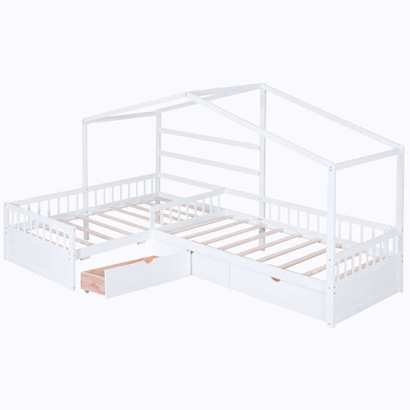 Lawrenceburg Slat Storage Bed, White