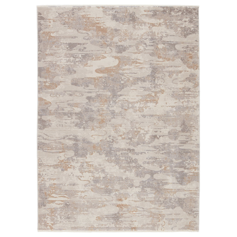 Land Sea Sky Camouflage Area Rug in Moonbeam/Walnut/Doeskin