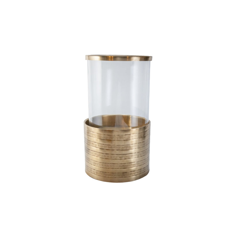 15.5'' H Tabletop Hurricane, Brass