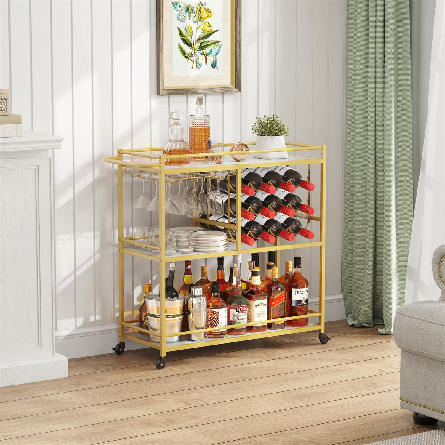 Mercer41 Chirles Bar Cart | Wayfair