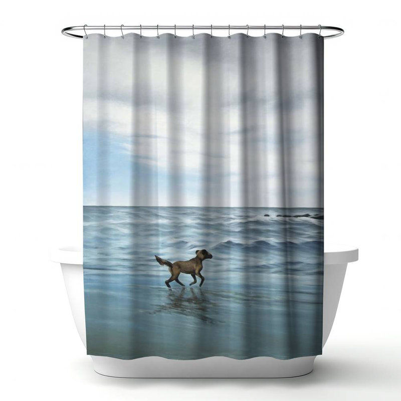 Shower Curtain CO152 – Polyester Shower Curtain, Dye Sublimation Print, 71" W × 74" L