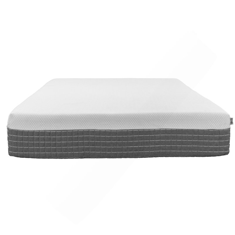 Recharge 5-Layer, 12 Inch Hybrid Memory Foam And Coil Mattress, White And Grey Knit Cover, Full
