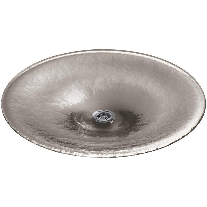 Lavinia Vessels Glass Circular Vessel Bathroom Sink, Cerf translucide