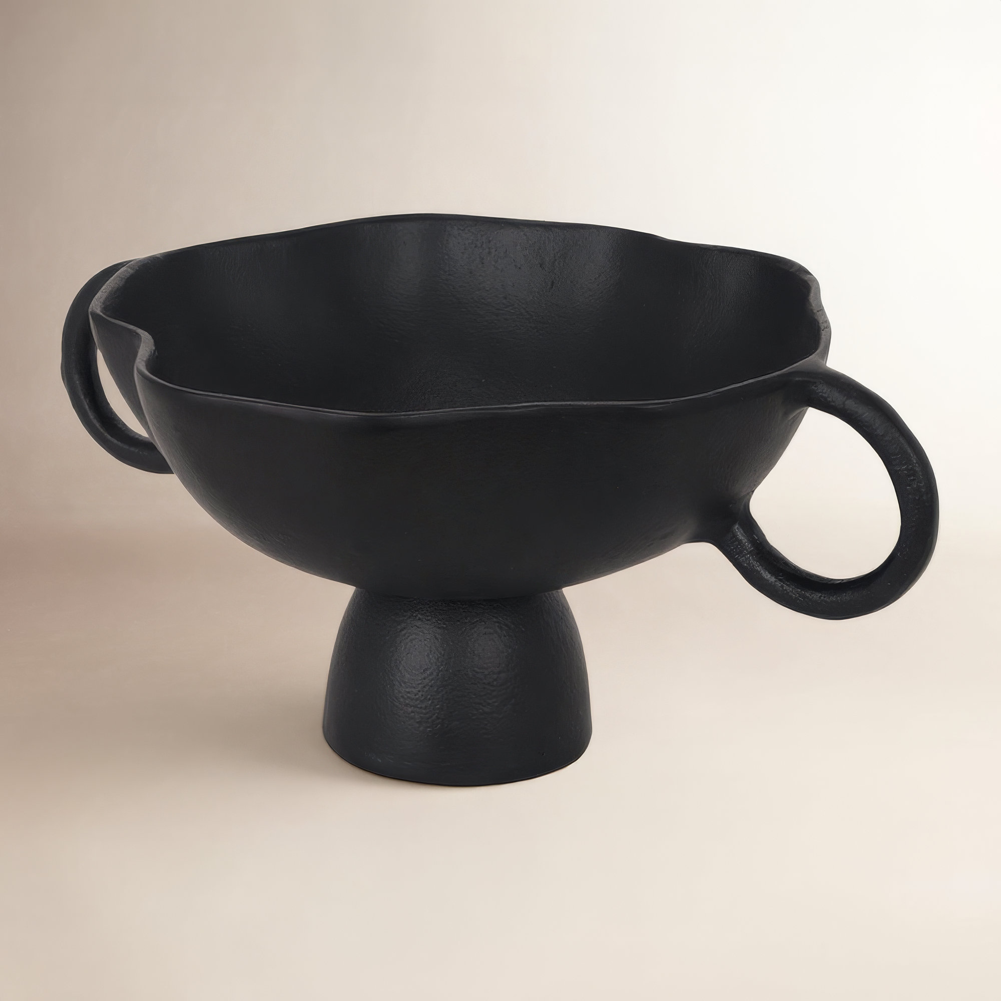 Sabine Aluminum Decorative Bowl 1, Black, 6.75" H x 15.55" W x 11.22" D