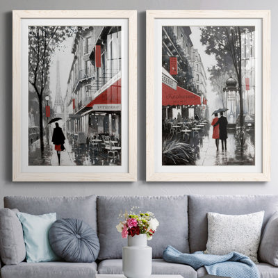 «Rainy Paris I», ensemble de 2 reproductions d'art