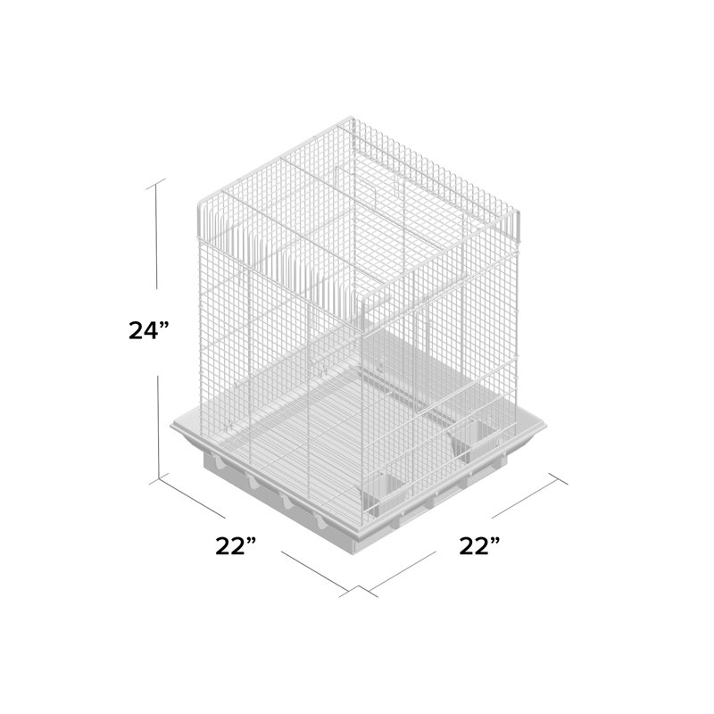 Cage à oiseau Borum, Vert / blanc, H 27 po x l 18 po x P 18 po