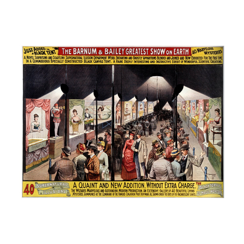 «Aquilin Schad Supernatural Illusions, Barnum and Bailey Circus, 1889», art sur toile, H 14 po x l 19 po