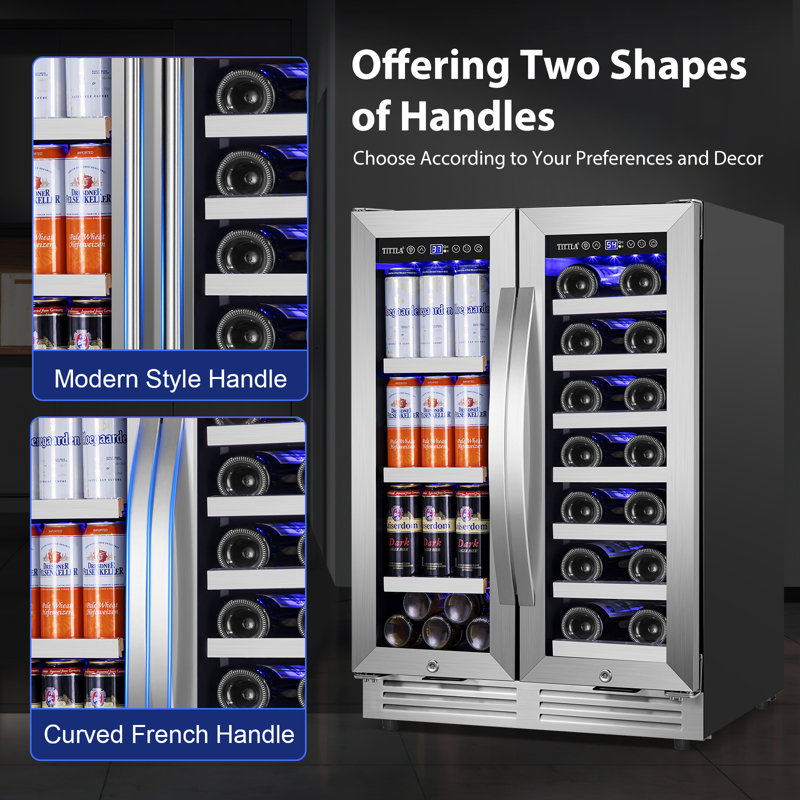 24" Stainless Steel Dual Zone Wine and Beverage Refrigerator