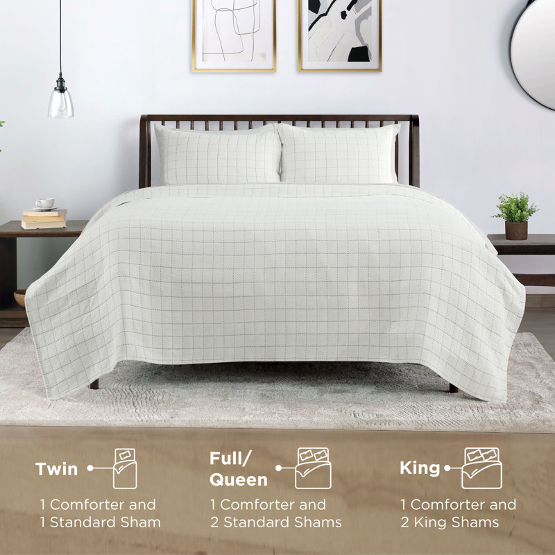 Vellux Yukon Full/Queen Ivory Coverlet Set, Queen Coverlet + 2 Standard Shams
