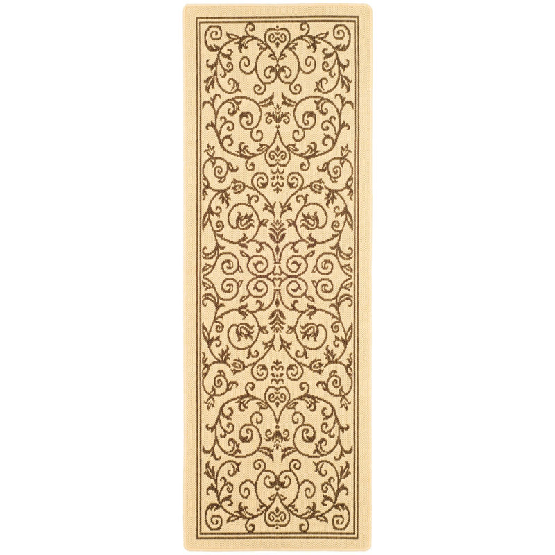 Tapis intérieur / extérieur brun Arneshia, Tapis de couloir 2 pi 3 po x 6 pi 7 po