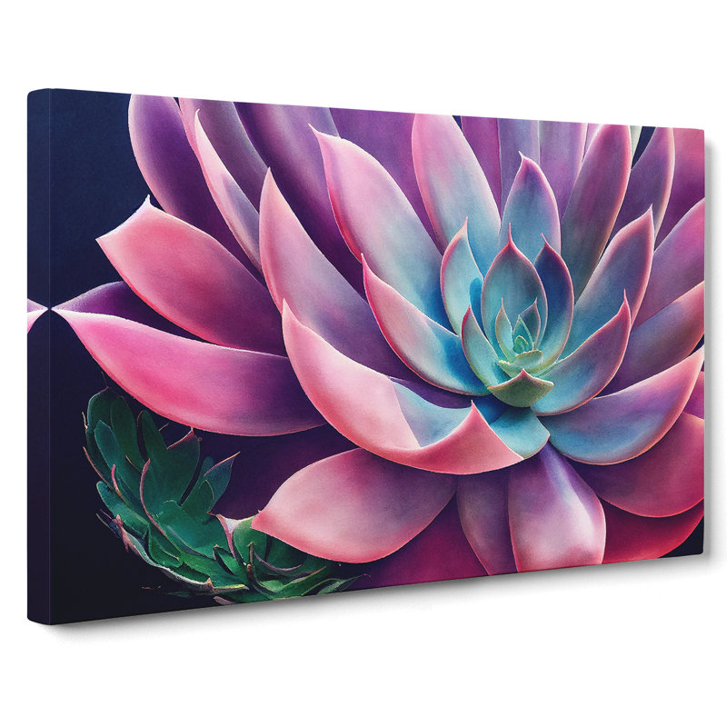 Watercolour Succulent Plant Vol.1 - Wrapped Canvas, 50cm H x 76cm W x 3cm D