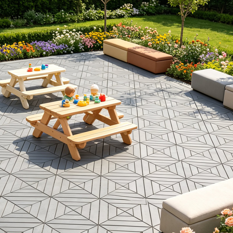 54 tuiles de terrasse en plastique emboîtables et imperméables pour porche, balcon, cour arrière, sous-sol