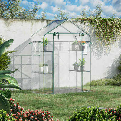 Serre d'extérieur avec tablettes - plantes du froid et du vent, 3, moustiquaires, petites fleurs de culture affaissées, plantes grasses, fenêtres de porte, contrôle de l'humidité, garder les invités indésirables à l'extérieur
