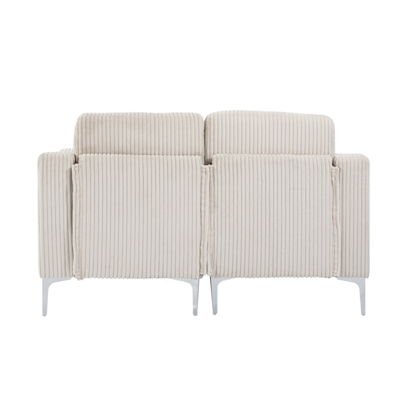 Modular Sectional Two-Seater Sofa  , Corduroy Sectional Couch,Beige, Beige