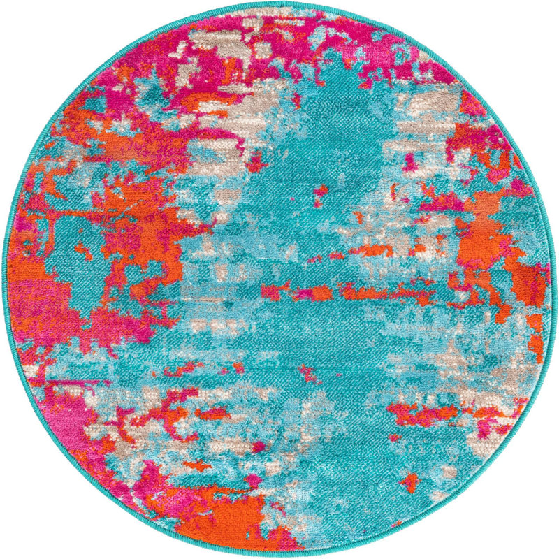 Abstract Indoor Rug, Round 3'
