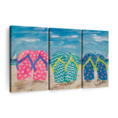 «Flip Flops In The Sand», 3 pièces