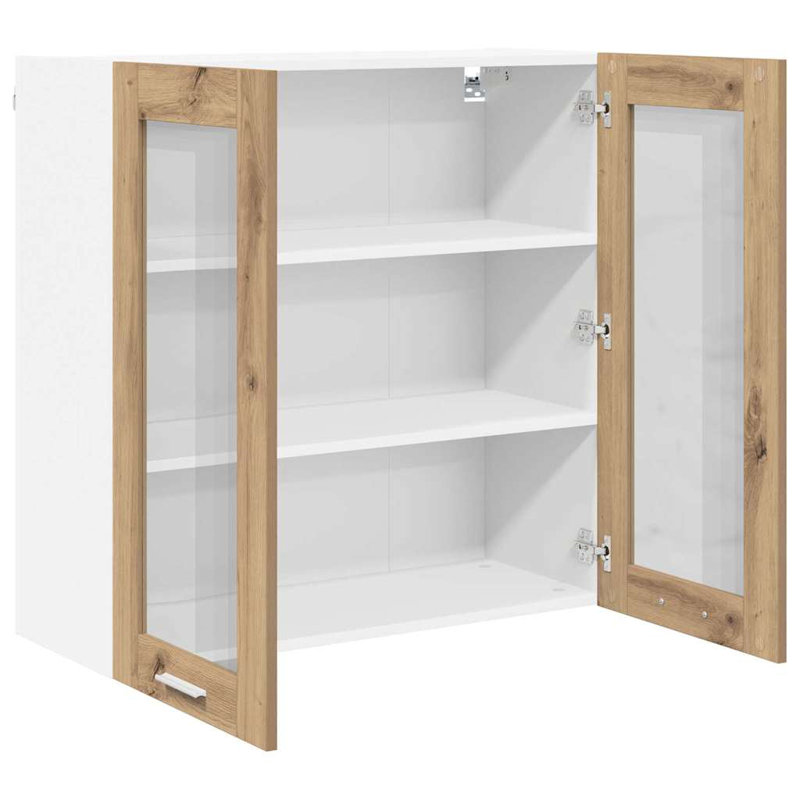 Vidaxl Hanging Cabinet With Storage Riga Grey Sonoma 60 X 31 X 80 Cm, 80cm H x 80cm W x 31cm D, Artisan Oak