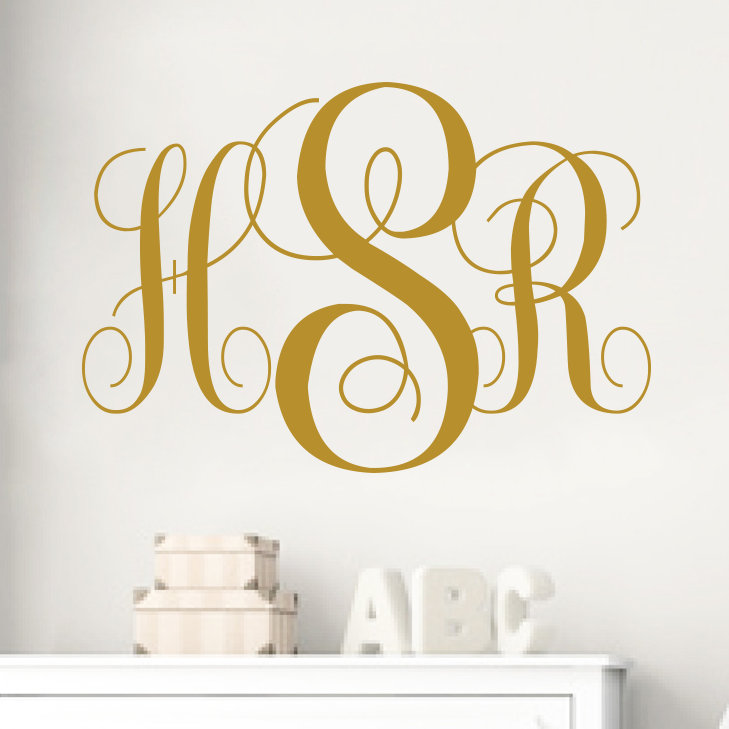 Adhésif décoratif monogramme, Gris argenté, Oui
