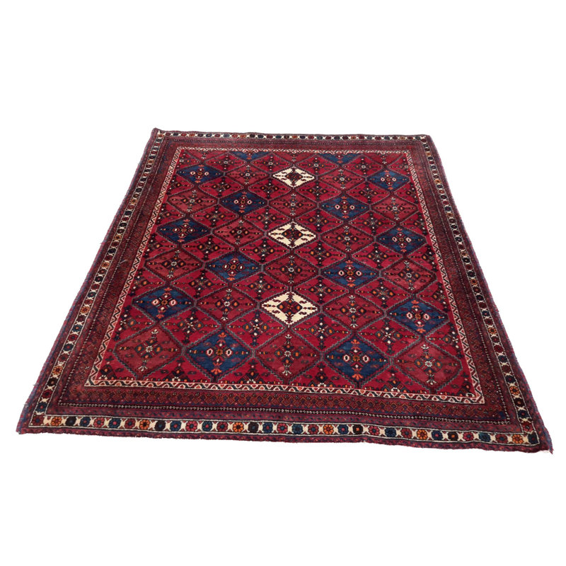 Isabelline Hand Made Transitional Large Red Area Rug - 4'4'' X 6'9''