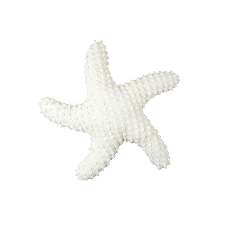 25" Starfish Shaped Coastal Accent Throw Pillow Decor Decoration 25.0 in., White