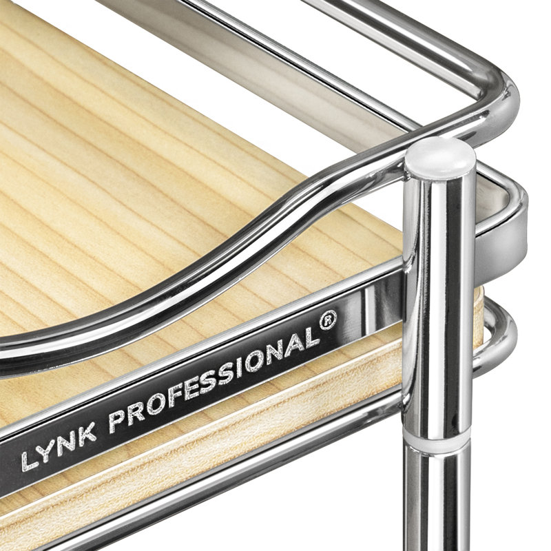 Organisateur de bouteilles coulissant étroit et coulissant Lynk Professionnel Elite® - 6 po x 21 po, bois et chrome