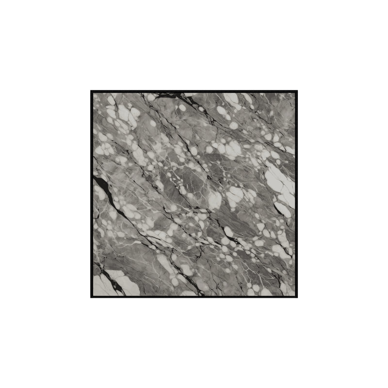 Tapis noir soyeux et moelleux, Carré 8 pi