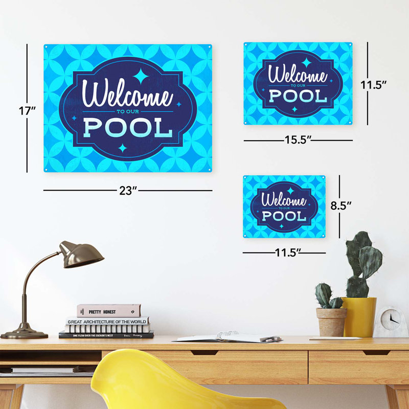 Hanzelin Bienvenue dans notre piscine, L 12 po x L 16 po