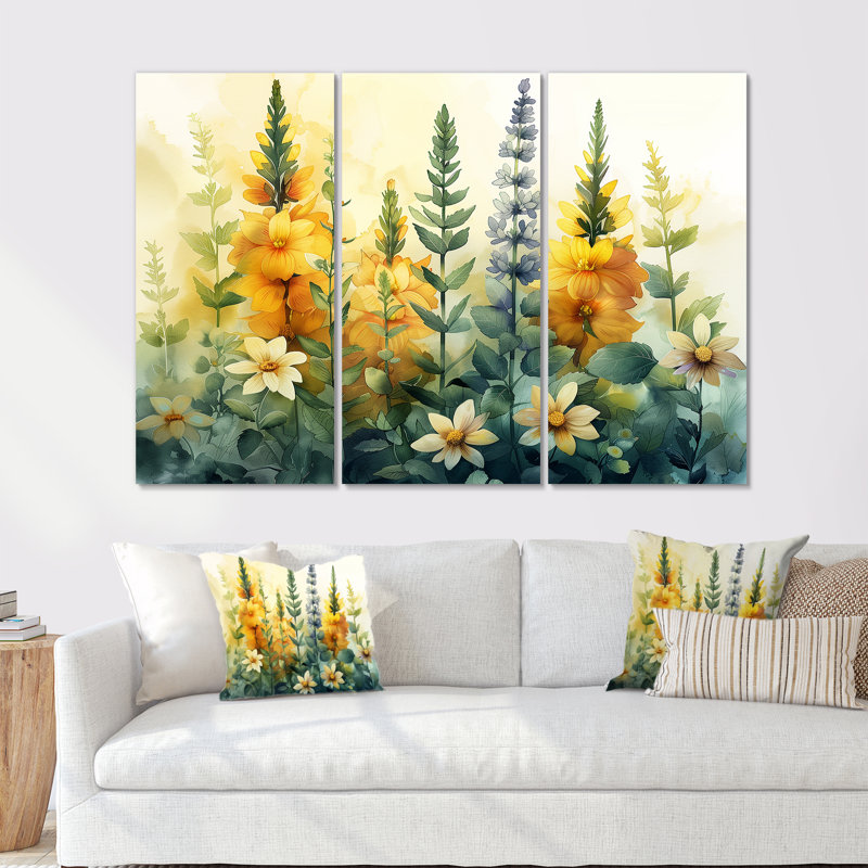 «Sidonie Blooming Garden Lupin - Lupin Wall Art», ensemble de reproductions d'art mural, Métal, H 40 po x l 60 po x P 1 po